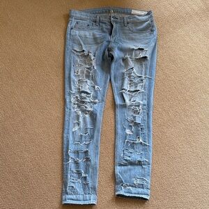 rag & bone Light Blue Distressed Skinny Jeans - The Dre